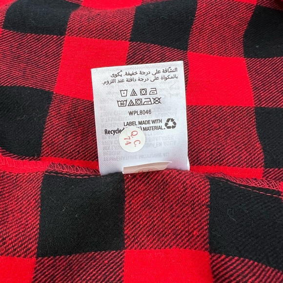 CLUB ROOM SIZE MEDIUM MENS RED & BLACK PLAID CHECKERED LONG SLEEVES SHIRT - Picture 12 of 16